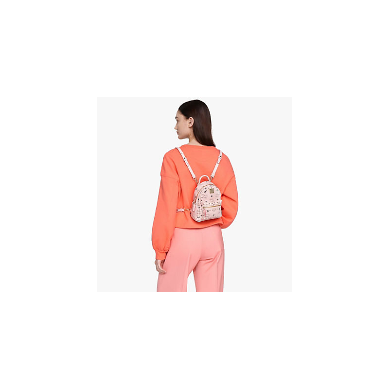Buy Mcm Stark Bebe Boo Backpack In Studded Visetos Powder Pink Online In  Singapore | Ishopchangi