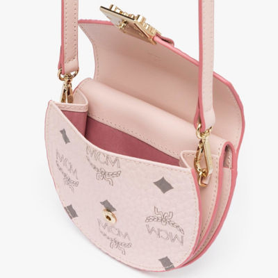 MCM Calfskin Studded Mini Patricia Crossbody Bag Pink Blush 689633