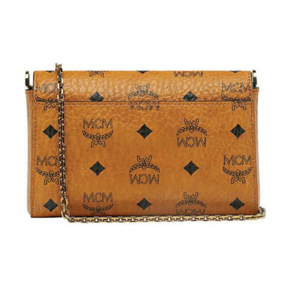 MCM Visetos Millie Flap Crossbody Tasche Small in Cognac - Ankauf