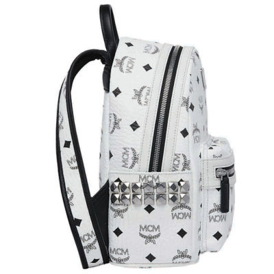 Mcm backpack black and on sale white