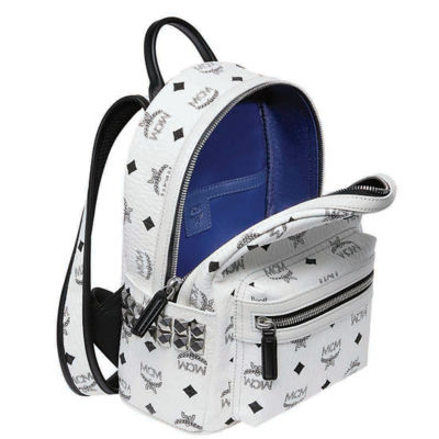 Mcm stark backpack white hot sale