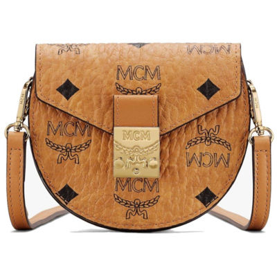 Buy MCM PATRICIA ROUND CROSSBODY WALLET IN VISETOS COGNAC Online