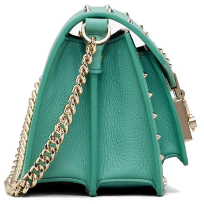 MCM Ladies Patricia Mint Crossbody in Studded Park Avenue Leather 