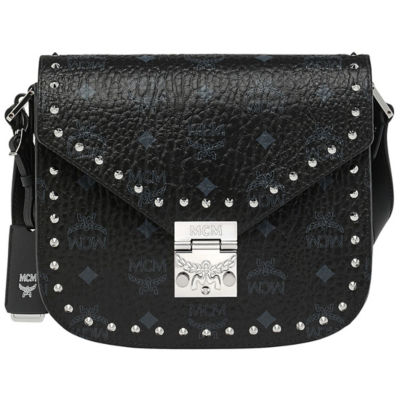 Buy MCM PATRICIA SHOULDER BAG IN STUDDED OUTLINE VISETOS BLACK