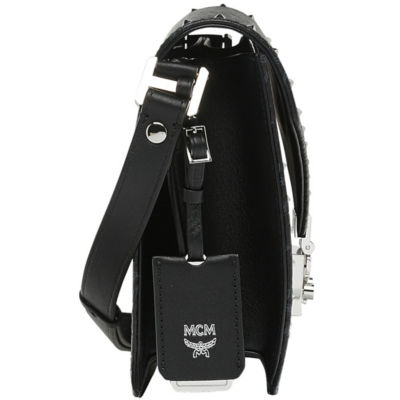 Buy MCM PATRICIA SHOULDER BAG IN STUDDED OUTLINE VISETOS BLACK