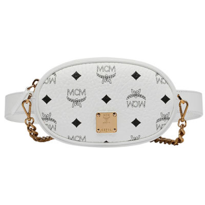 White mcm fanny online pack