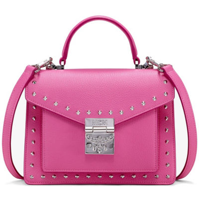 MCM Patricia Crossbody Shoulder Bag Sugar Pink in Leather with