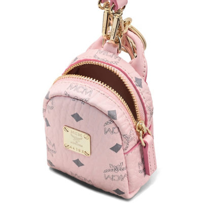 MCM Visetos Backpack Charm Crossbody Pink 706025