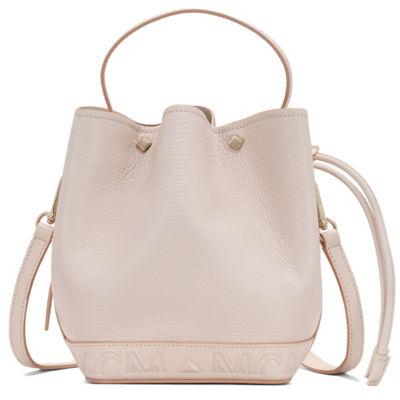 Buy MILANO DRAWSTRING BAG IN GOATSKIN LEATHER PINK TINT Online in