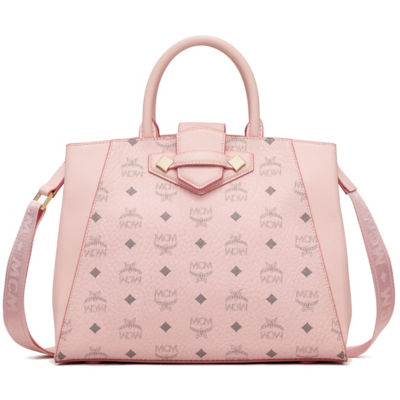 Buy MCM ESSENTIAL BOSTON BAG IN VISETOS ORIGINAL POWDER PINK