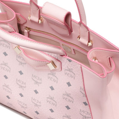 Buy MCM ESSENTIAL BOSTON BAG IN VISETOS ORIGINAL POWDER PINK