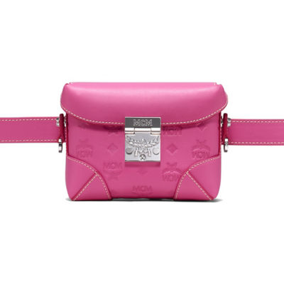 Pink mcm best sale belt bag