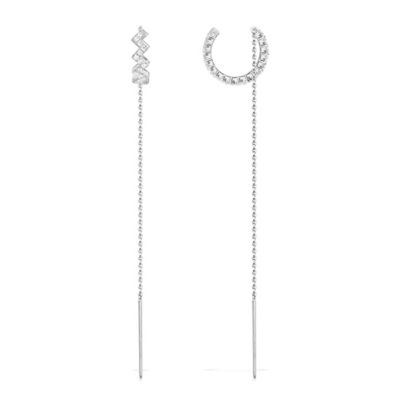 Buy UP AND DOWN Up And Down Dropping Earrings Silver Online in