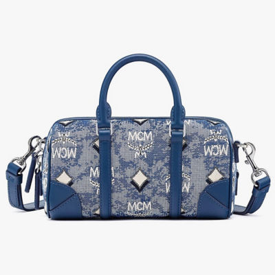 MCM Vintage Jacquard Boston Bag