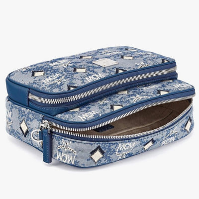 MCM, Bags, Mcm Blue Jacquard Crossbody