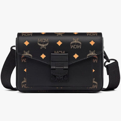 MCM Millie Crossbody In Color Splash Logo Leather in Black for Men