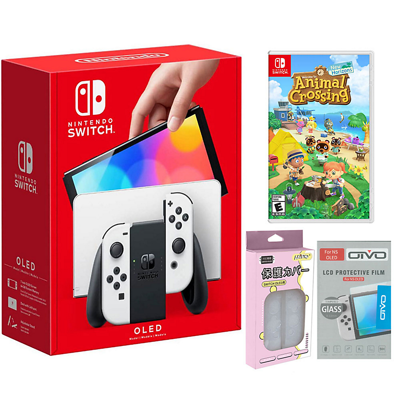 Buy Nintendo Switch OLED White Console + Animal Crossing + Crystal Case +  Screen Protecter Online in Singapore | iShopChangi