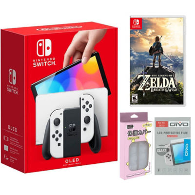 Buy Nintendo Switch Oled White Console The Legend Of Zelda Breath Of The Wild Crystal Case Screen Protecter Online In Singapore Ishopchangi