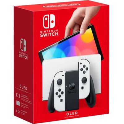 任天堂Switch OLED 白色主机+ 塞尔达传说旷野之息+ 保护壳+ 贴膜 