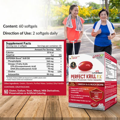 Buy Perfect Krill EX Antarctic Krill Oil Omega 3 Phospholipid Intensive Support for Brain Heart