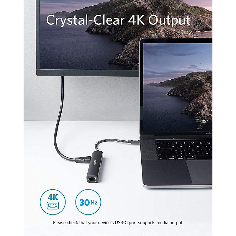 Buy PowerExpand+ 5-in-1 USB-C Ethernet Hub USB C Hub Adapter Grey Online  in Singapore iShopChangi