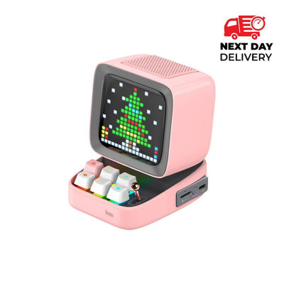  Divoom Ditoo Retro Pixel Art Game Bluetooth Speaker with 16X16  LED App Controlled Front Screen (Pink) : Electronics