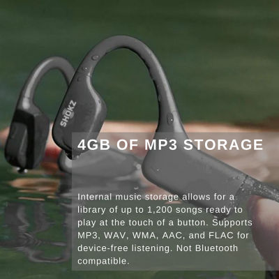 AfterShokz OpenSwim Bone Conduction Open-Ear MP3 Swimming Headphone - Black  for sale online