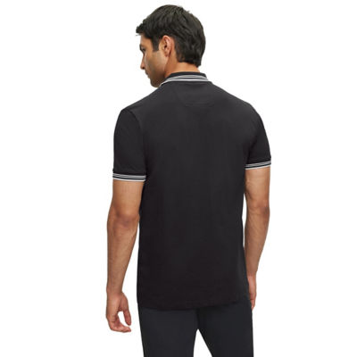 BOSS - Stretch-cotton slim-fit polo shirt with curved logo