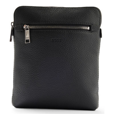 Mens black leather crossbody on sale bag