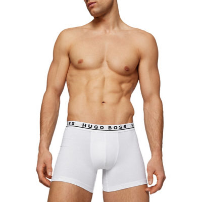 HUGO Three-pack of stretch-cotton boxer briefs with logo