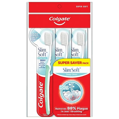 Colgate Slimsoft Deep Clean Toothbrush 2 + 1 (Super Soft) 1