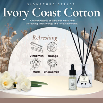 Pristine Ivory Coast Cotton Reed Diffuser 2