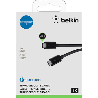 Belkin Thunderbolt 3 Cbl 40Gbps 0.5M Black 5