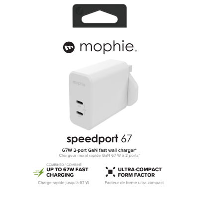 Speedport 67W Dual USB-C PD GAN fast wall charger | iShopChangi