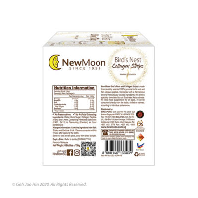 Buy [Bundle] New Moon Inner Radiance Collagen Drink 50ml x 10 bottles +  Bird's Nest with Collagen Strips 150g x 6 bottles Online in Singapore