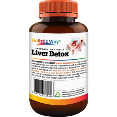 Holistic Way Liver Detox + Dandelion and Milk Thistle for Alcohol Defence — Vegan (90s) 10