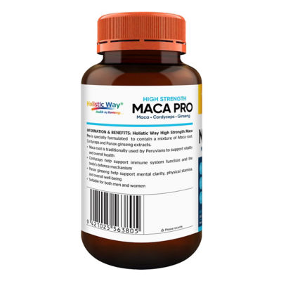 Holistic Way High Strength Maca Pro + Cordyceps and Ginseng for Vitality and Stamina — Vegan (60s) 3