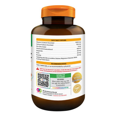 Holistic Way Non-Acidic Buffered Vitamin-C 1000mg with Bioflavonoids, Zinc and Vitamin D3 — Vegan (60s) 3