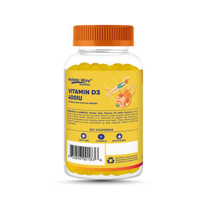 Holistic Way 维生素D3 400IU 软糖 — 清真和素食 (60 粒软糖) 6