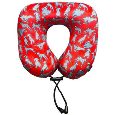 DQ Anti Bacterial Travel Neck Pillow - Striped Dogs