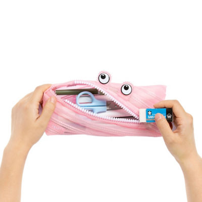 ZIPIT MESH MONSTER POUCH PINK 2
