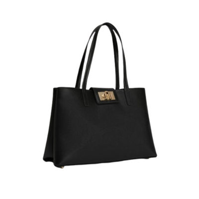 Furla black leather on sale tote