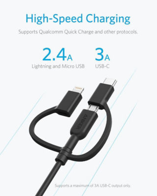 Anker 321 USB-A to Lightning Cable (3 ft 3-in-1) - Anker US