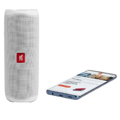 JBL Flip 5 Portable Waterproof Wireless Bluetooth Speaker - White