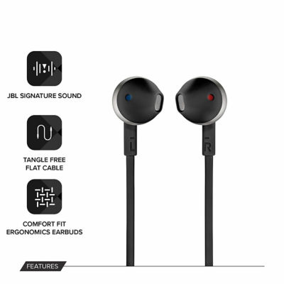 Buy JBL TUNE 205 EARBUD HEADPHONES BLACK Online in Singapore