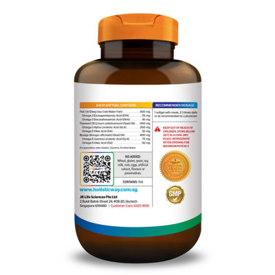 Holistic Way [两瓶装] Holistic Way 优质奥米加 3-6-9 1200毫克 — 清真 (每瓶 100 粒软胶囊) 10