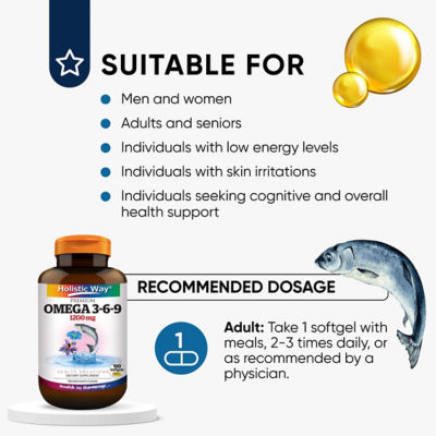 Holistic Way [两瓶装] Holistic Way 优质奥米加 3-6-9 1200毫克 — 清真 (每瓶 100 粒软胶囊) 6
