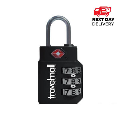 Travelmall TSA 3-Dial Combination Lock, Black