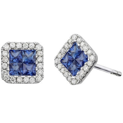 Goldheart Prestigio Blue Sapphire Flower Earrings​ 1