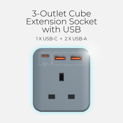 Mazer Home Cube 20W UK Power Extension Cube - M-HOME-CUBE20UK 4